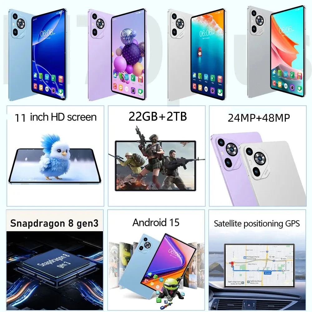 2026 Original Pad 16 Pro Tablet Android 15 22GB 2TB Snapdragon 8 Gen 2 Global Version Tablet 5G Dual SIM Google Play Tablets PC