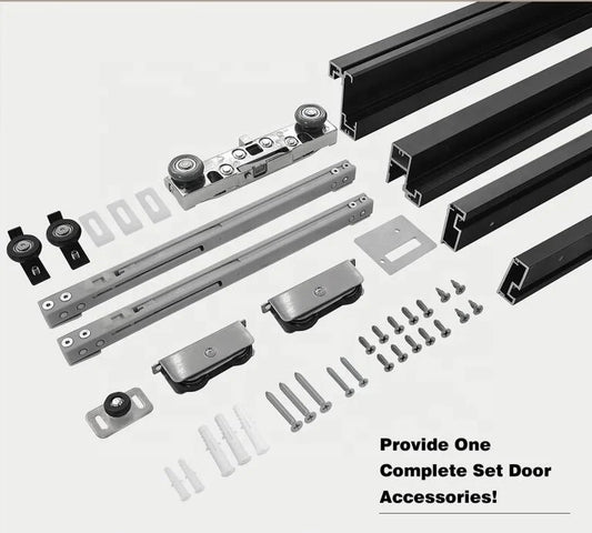 Customized Size Trackless Aluminum Frame Glass Ghost Door Aluminum Alloy Sliding Door Kitchen Bathroom Invisible Partition Door