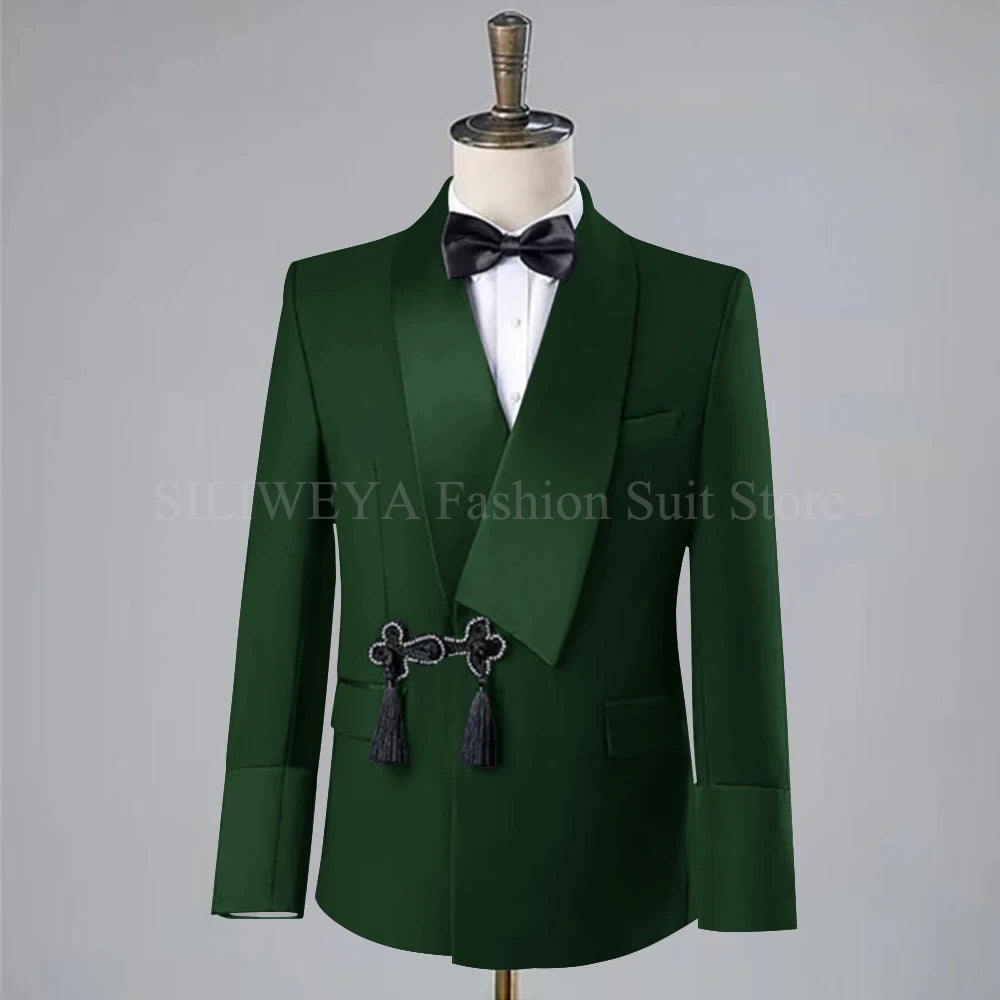 Men Suit Wedding Slim Fit Tassel Shawl Tuxedo