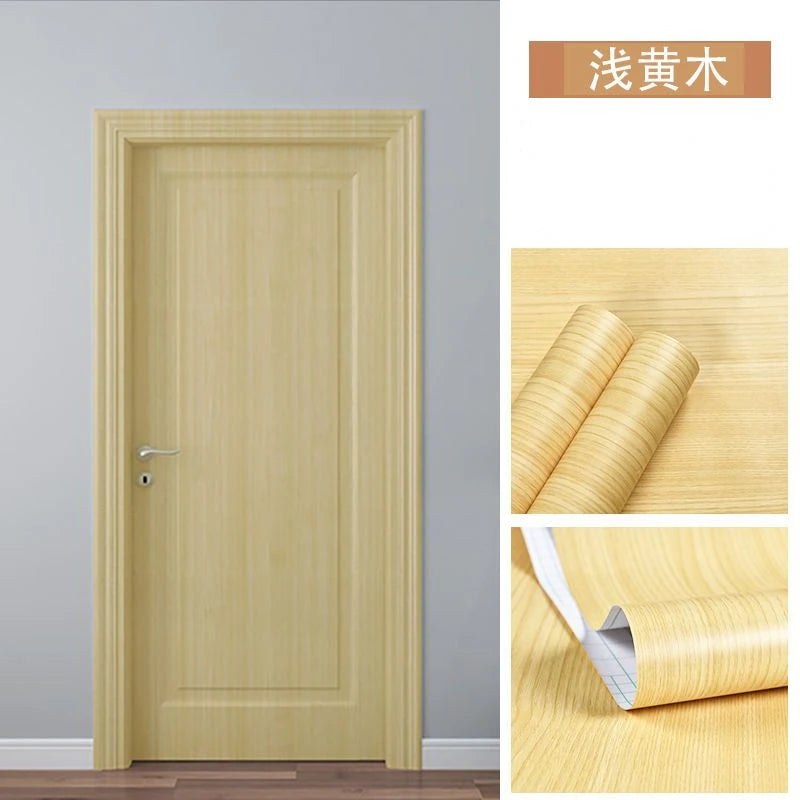 90CM Width Wood Grain PVC Wallpaper for Door Wardrobe Cupboard Table Furniture Waterproof Self Adhesive Stickers Home Decor Film