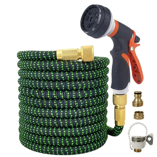 Home And Garden Watering Hose With Flexible Bimetallic Joint And Adjustable Car Wash Water Gun Garden Irrigation Supplies