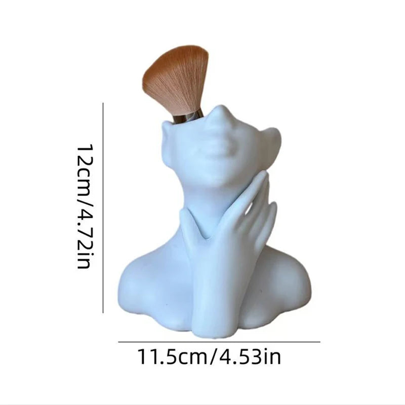 Multifunktionaler Schreibtisch-Organizer, kreative menschliche Körperform-Vase, Make-up-Pinsel- und Stifthalter, Statuen-Ornament, Heim- und Bürodekoration