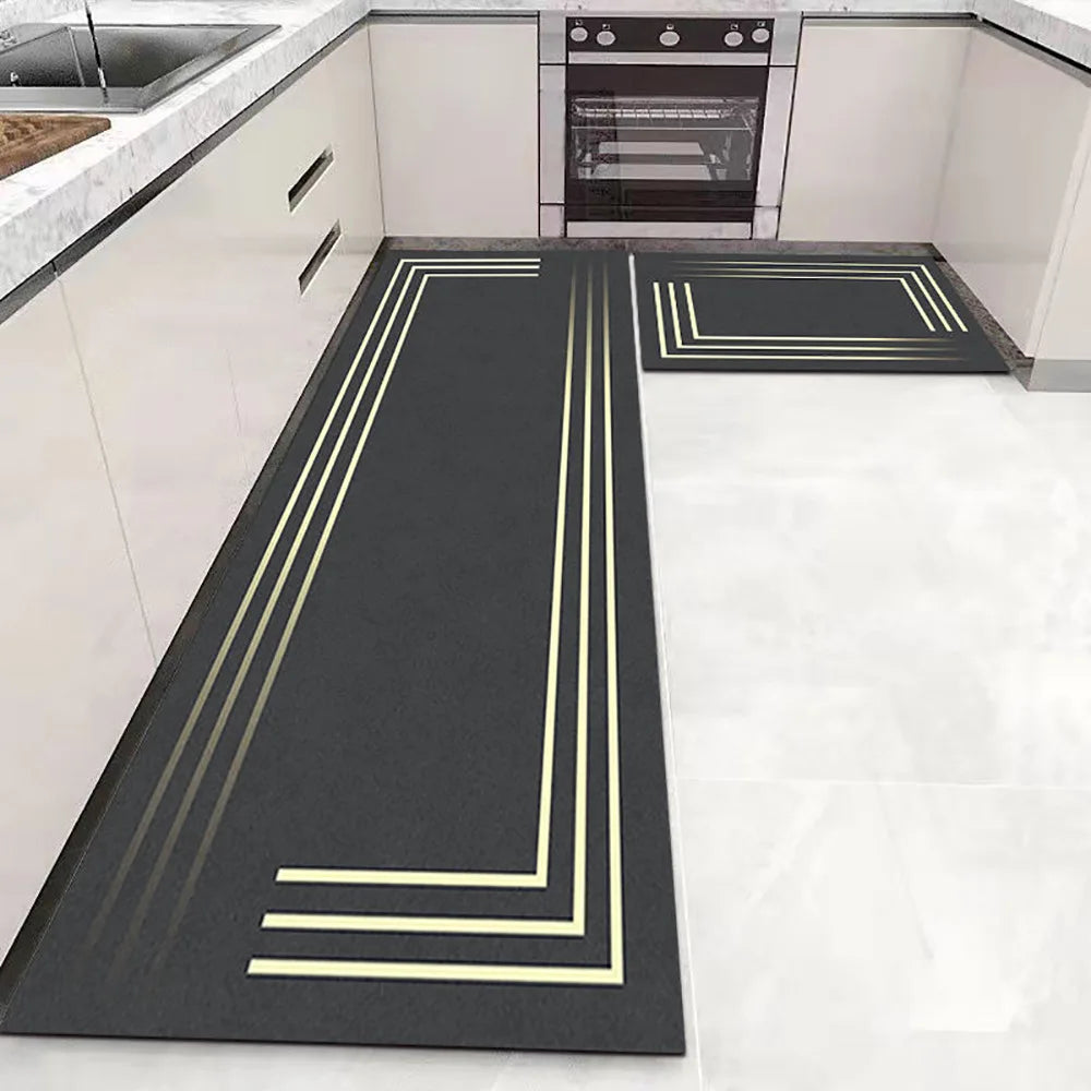 1 TAPIS de sol de cuisine imperméable, antidérapant, anti-saleté Tapis de pied Tapis de sol domestique Tapis long en velours cristal Tapis de porte 바닥 깔개