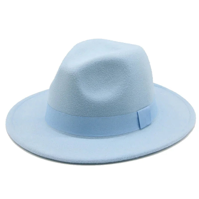 Chapeau Fedora Femme Chapeaux d'hiver pour femmes Bande de ruban Chapeau homme Large bord Classique Beige Mariage Eglise Chapeau melon Nouvelle casquette chapeau femme