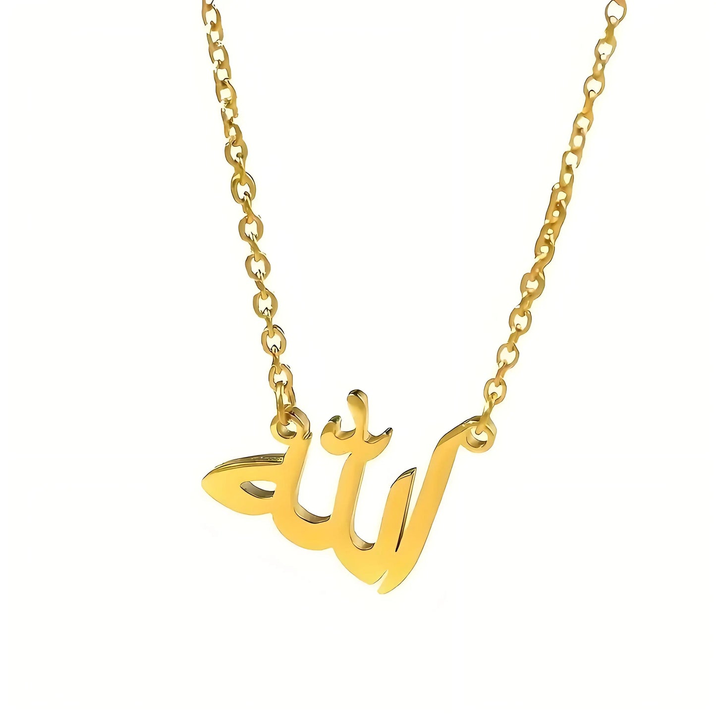 Personalized Arabic Name Necklace, Stainless Steel Gold - Tone Jewelry, Custom Nameplate for Women's Daily & Elegant Wear