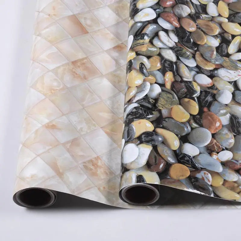PVC Kiesel Marmor Tapete Badezimmer Wasserdichte Fliesenaufkleber Küche Arbeitsplatte Fensterbank Desktop Selbstklebende Haushaltsfolie