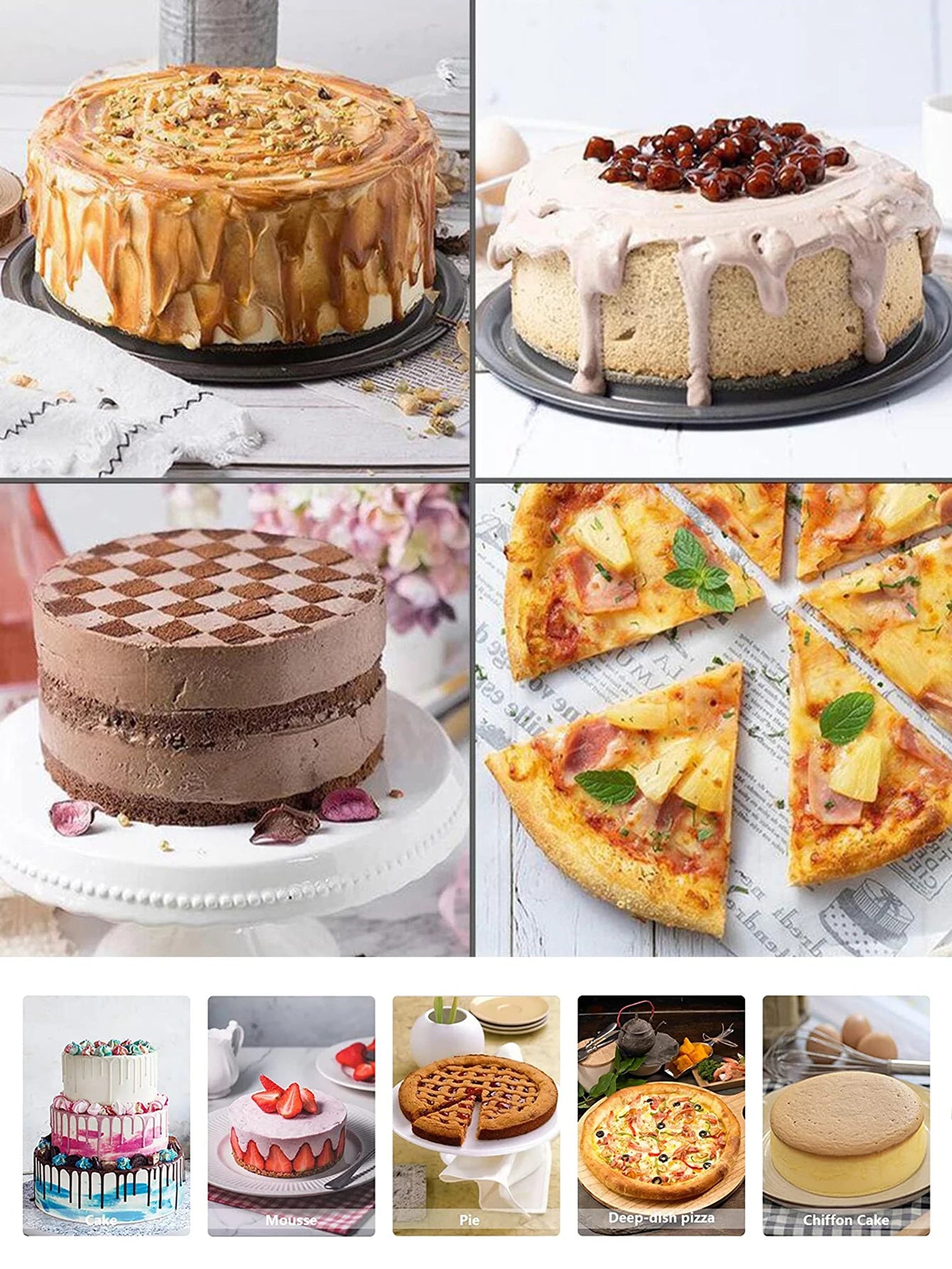 1 Stück, 3 Stück Kuchenform-Set, runde Antihaft-Backformen Springform für Kuchen, Käsekuchen, abnehmbarer Boden, auslaufsichere Backformen-Sets