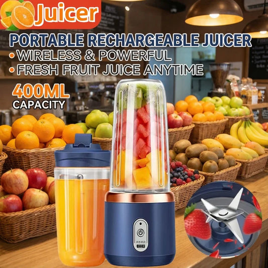 Extracteur de jus électrique de fruits 400 ML, mélangeur de milkshake, machine à jus portable, mixeur multifonction domestique à double tasse