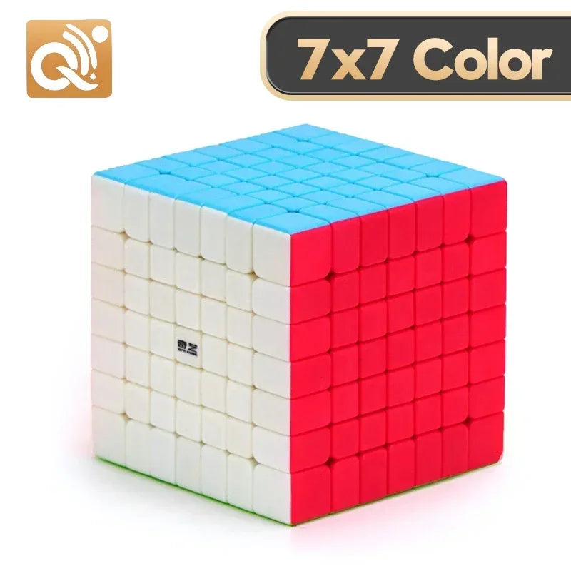 QIYI Cube Magique Vitesse 2x2 3x3 4x4 5x5 6x6 7x7 Autocollants Noirs Casse-tête Cube Magique Jouets Éducatifs Enfants