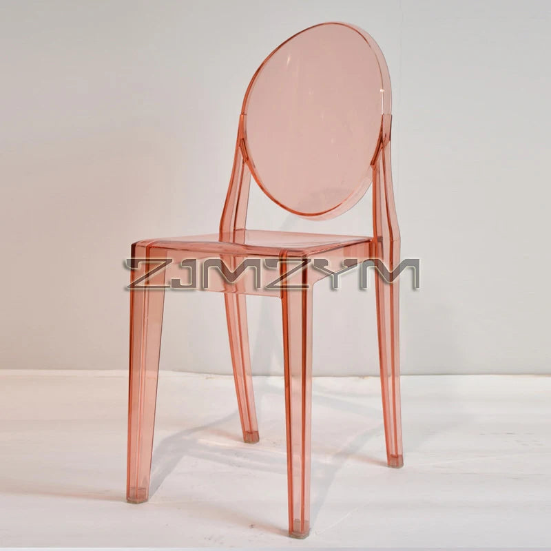 Freizeitstuhl Transparenter Esszimmer-Acrylstuhl Mehrfarbiger Kunststoff Kosmetikmöbel Rückenlehnstuhl