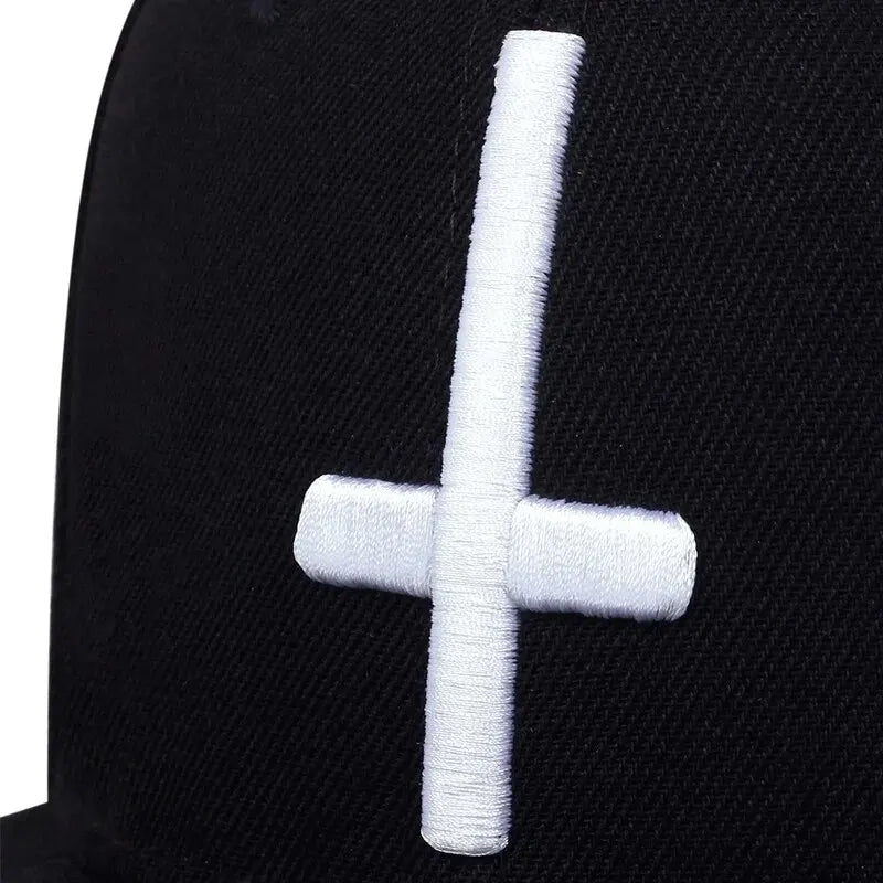 Unisex Flache Kreuz-Stickerei Hip-Hop-Hüte Frühling Herbst Outdoor Verstellbare Freizeit-Baseballkappen Sonnenhut