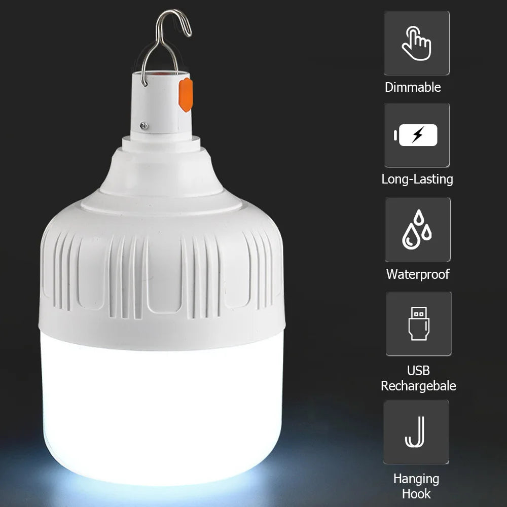 LED Camping Light 20W 40W 80W Portable Emergency Bulb Waterproof 360° Lighting Outdoor Camp High-bright Lights Dimmable Lantern