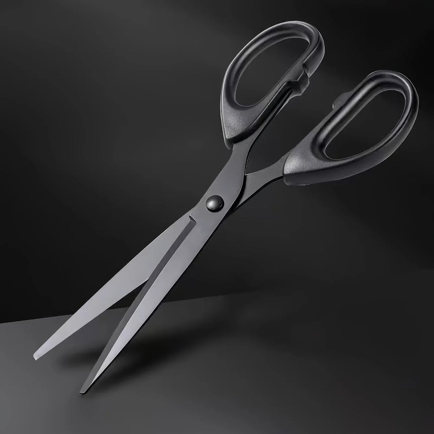 1pc Large Thickened Black Edge Scissors, Blackening Anti-rust Craft, With Non-stick Coating, Widely Suitable For Daily Home