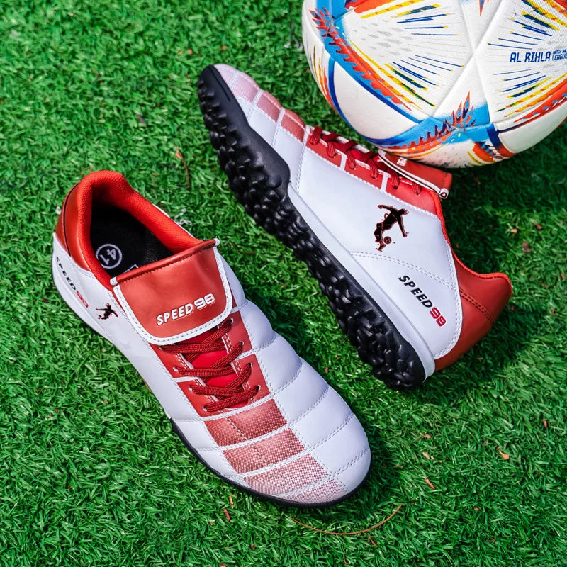 Chaussures de football homme crampons FG/TF, respirantes, professionnelles, pour gazon, antidérapantes, à crampons longs, pour entraînement adulte en futsal