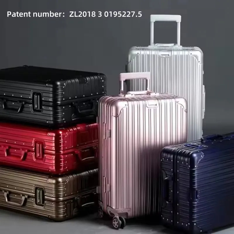 Bagage de voyage Spinner 20/24/26/29, valise de marque en alliage aluminium-magnésium de haute qualité