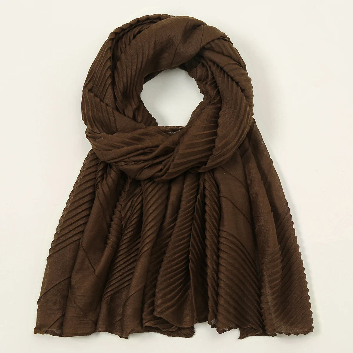 Grand Foulard en Coton Plissé Froncé Hijabs pour Femmes Voile Musulman Turban Écharpe Froncée Châle Foulards Islamique Foulard Femme Hijab