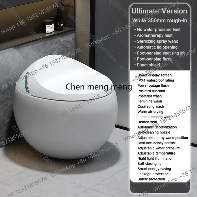 D132 Smart Toilet Bidet with Auto Flush Heated Seat Warm Water Sprayer Deodorizer Air Dryer Remote Control Intelligent LED Displ