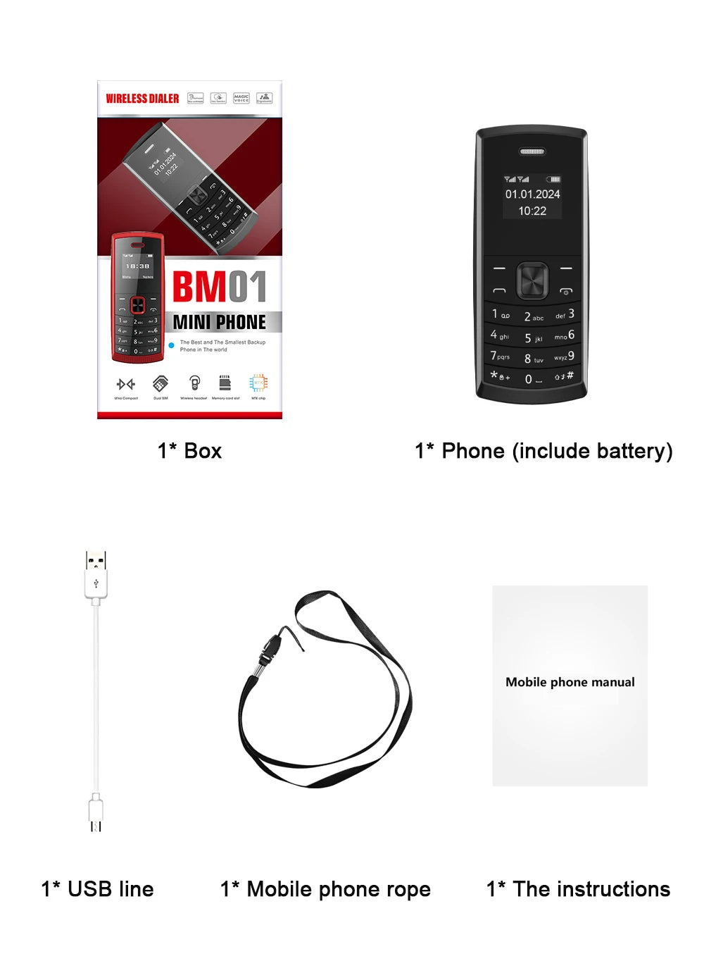 SERVO BM01 Mini Handy Magische Stimme Kurzwahl Bluetooth-Einwahl Anrufaufnahme 2 SIM Standby 2G GSM Kleines Ersatzhandy