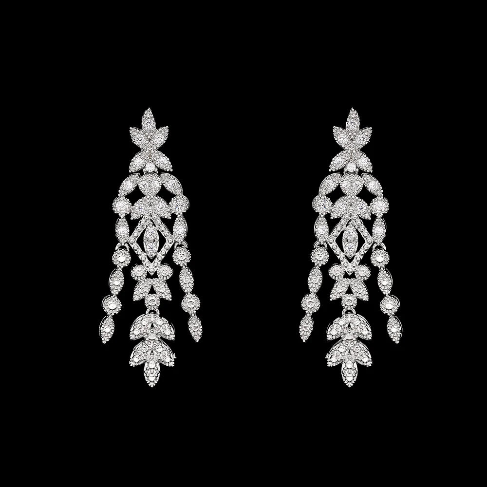 Luxuriöses Braut-4-teiliges Halsketten-Set für Damen Dubai Saudi Party Zirkonia Hochzeitsschmuck Sets Schmuckzubehör