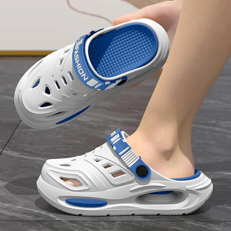 Smile Höhlenschuhe für Herren und Damen mit herausnehmbaren Einlegesohlen Rutschfeste, gepolsterte, verdickte weiche Hausschuhe Modische atmungsaktive Sandalen