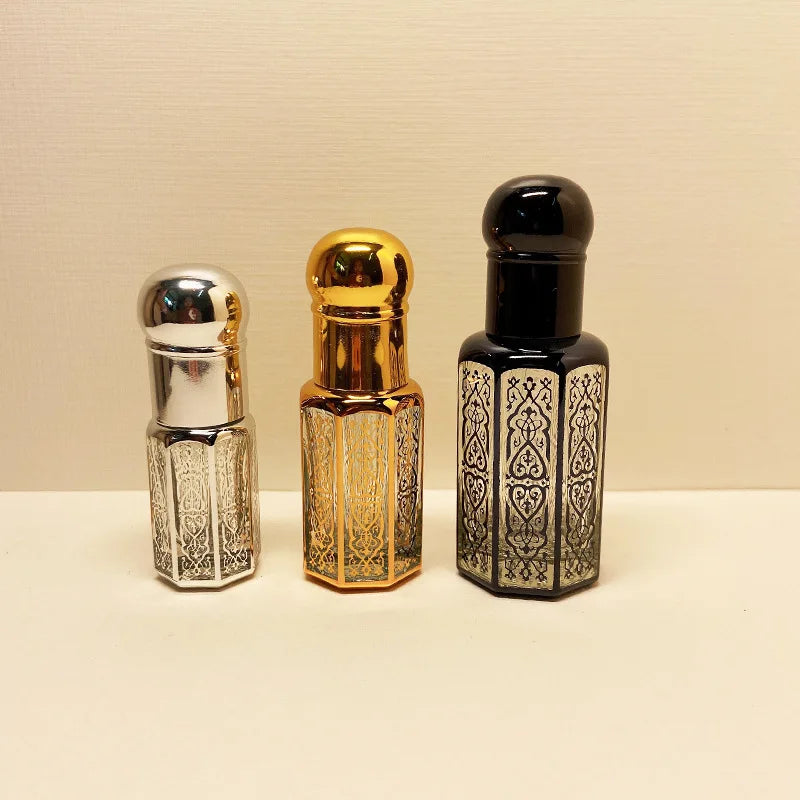 3/6/12ml Luxus nachfüllbare Ätherische Öle Flaschen Leere Parfümflasche Tragbare Tropfflasche Vintage Bronzefarbener Flüssigkeitsbehälter