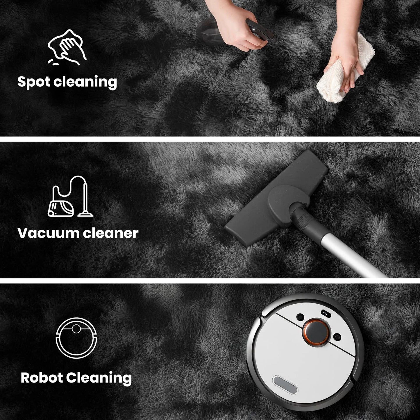 VIKAMA Teppich im minimalistischen Stil für Wohnzimmer, flauschiger und rutschfester Teppich für Kinderzimmer, Badezimmerteppich, Heimdekoration