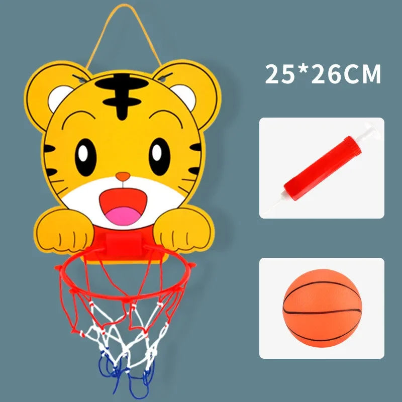 Kit de panier de basket pour enfants, dessin animé, animaux créatifs, support de basket-ball, jeu de sport d'extérieur et d'intérieur pour enfants