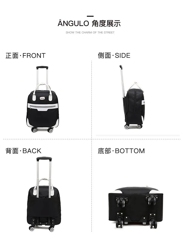 Fashion Rollkoffer Damen 4 Räder Spinner Reisetaschen Herren Geschäftsreise-Taschen Oxford-Koffer Wasserdichte Trolleys