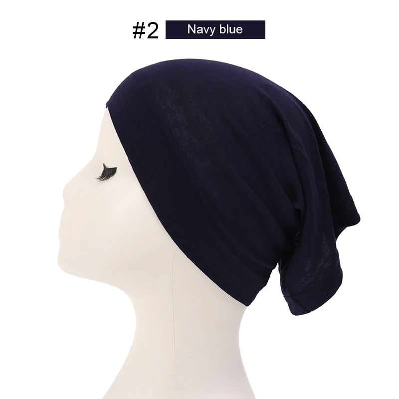 Bonnet Hijab Musulman Turban Foulard Coton Modal Voile Uni Casquette Sous Écharpe Musulmane Femme Foulard Turban Hijabs Chapeau Islamique