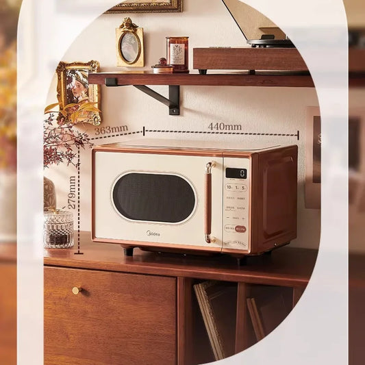 Little Taste Retro Inverter Microwave Oven, 3-in-1 Steam Bake Home Kitchen Multifunctional Appliance