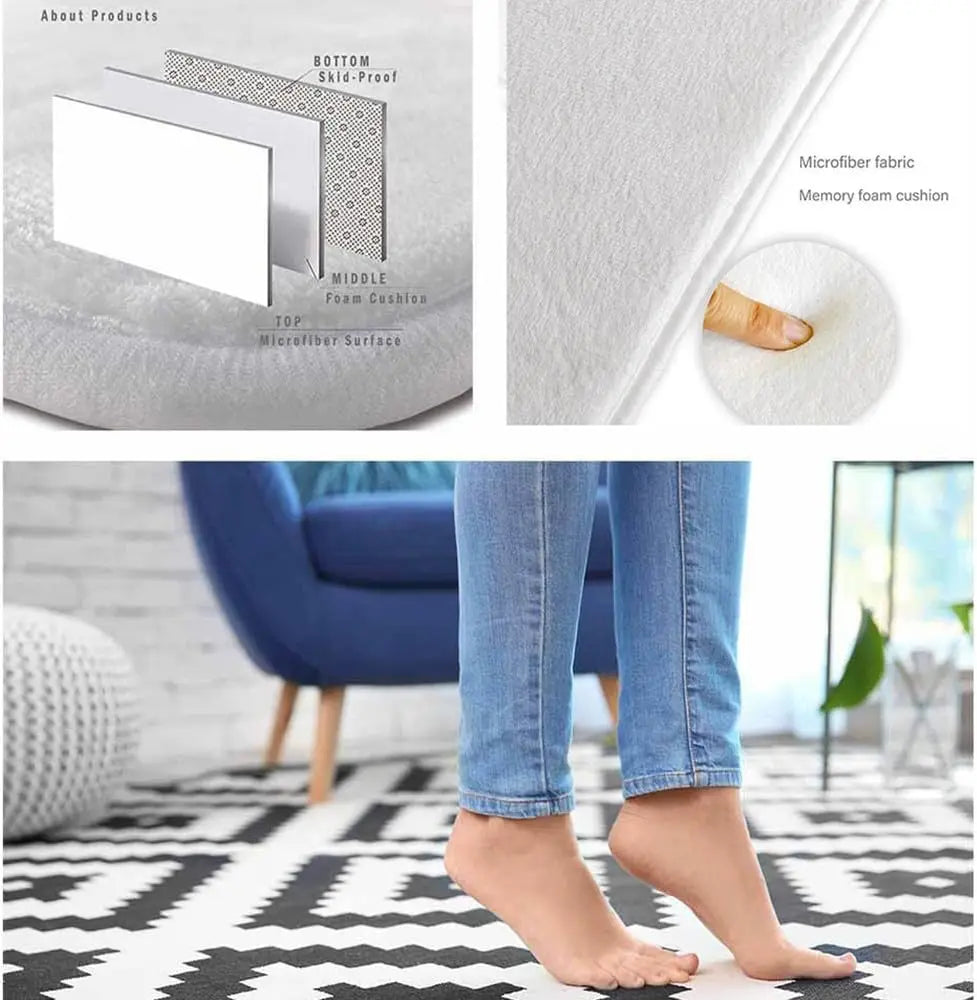 VIKAMA Simple Geometric Living Room Carpet Sofa Coffee Table Cushion Soft Bedroom Bedside Rug Light Luxury Home Decoration
