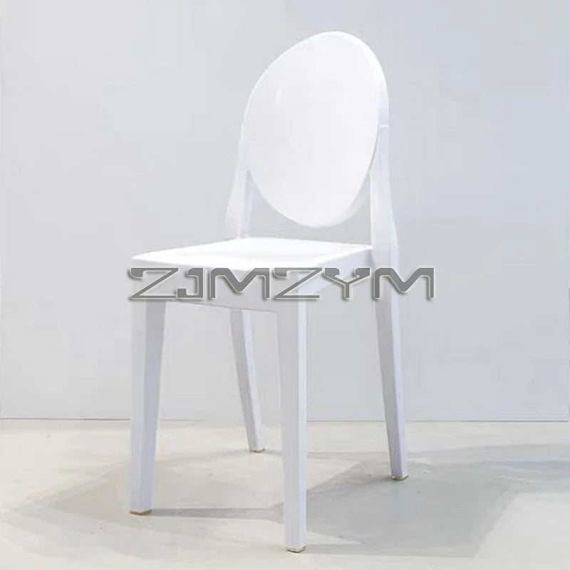 Freizeitstuhl Transparenter Esszimmer-Acrylstuhl Mehrfarbiger Kunststoff Kosmetikmöbel Rückenlehnstuhl