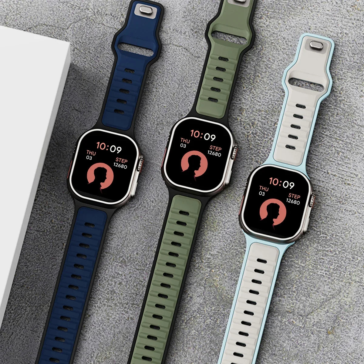 Für iWatch Series 11 10 9 8 7 6 5 4 SE3 Ultra 1 2 Silikonarmband Sportarmband für Apple Watch 49mm 46mm 45mm 44mm 42mm 41mm 40mm