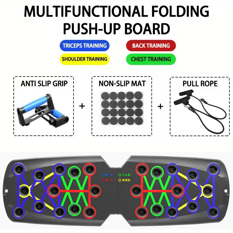 Planche de pompes multifonctionnelle - Équipement de fitness et de musculation, ensemble d'exercices à domicile, barre de pompes pliable, appareil de résistance