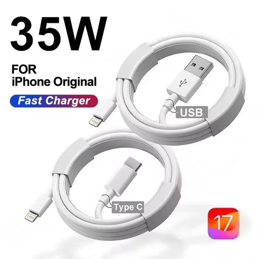 35W PD Original-Schnelllade-USB-Kabel für iPhone 14 8 7 Plus 13 12 11 Pro XS Max XR X USB C Schnellladekabel 1m 1,5m 2m 3m