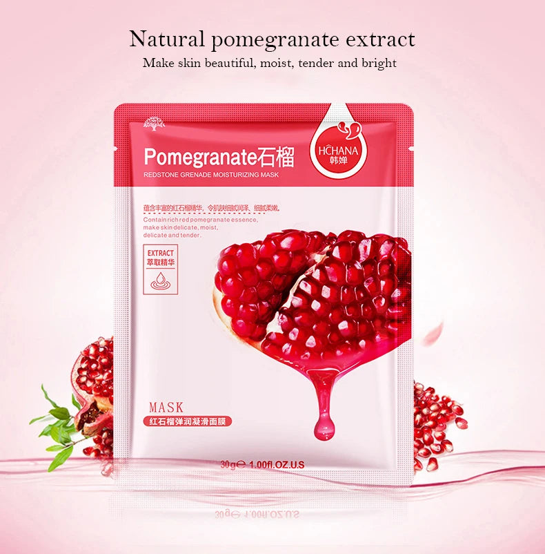30 Stück Frischfrucht Gesichtsmasken Hautpflege Feuchtigkeitsspendend Straffend Hydrierend Koreanische Gesichtsmaske Gesichtspflegeprodukte