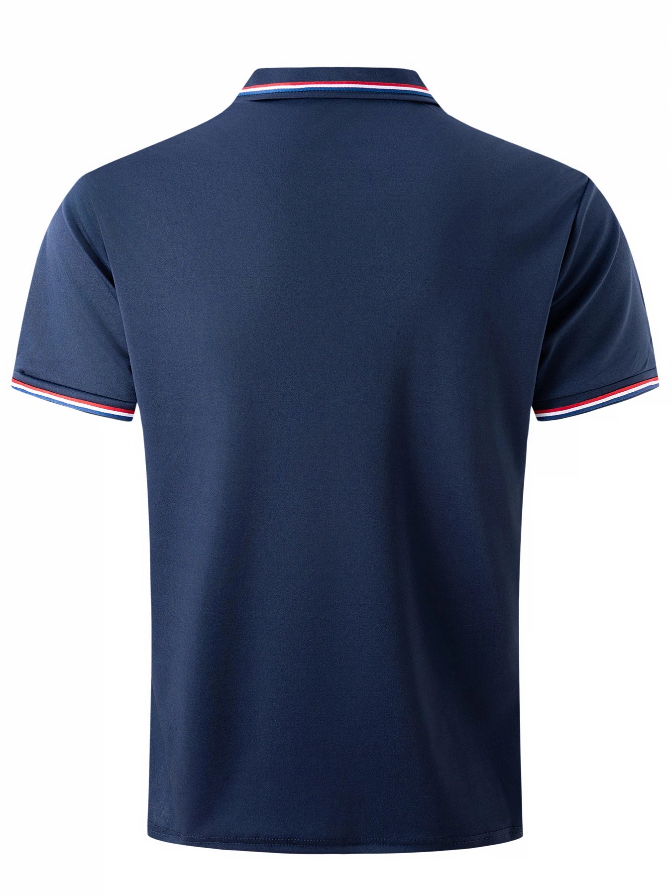 Men's Quick-Drying Solid Color Polo Shirt Summer Elastic Collared Short-Sleeved Sports T-Shirt for Active Wear