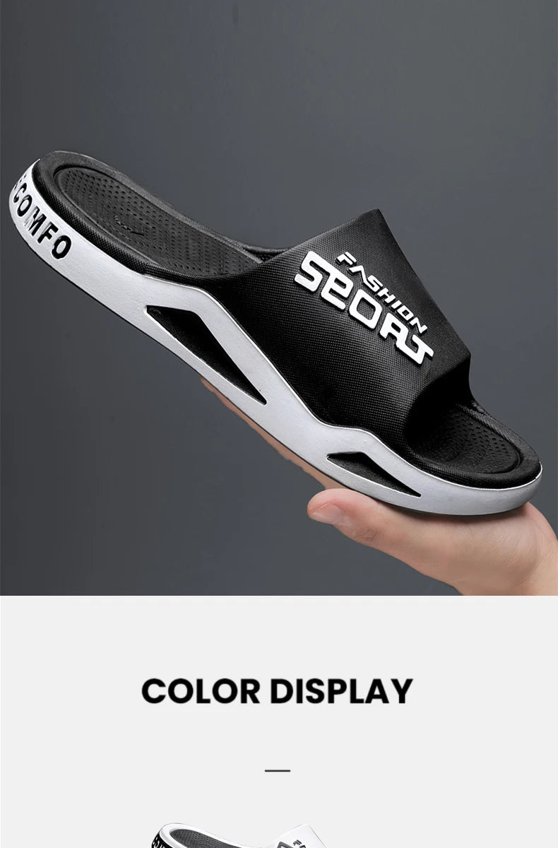 Fashion&Sports Herren Sommerslipper Rutschfeste PVC-Robuste Hausschuhe Outdoor-Strand-Flip-Flops für Herren Bequeme Hausschuhe