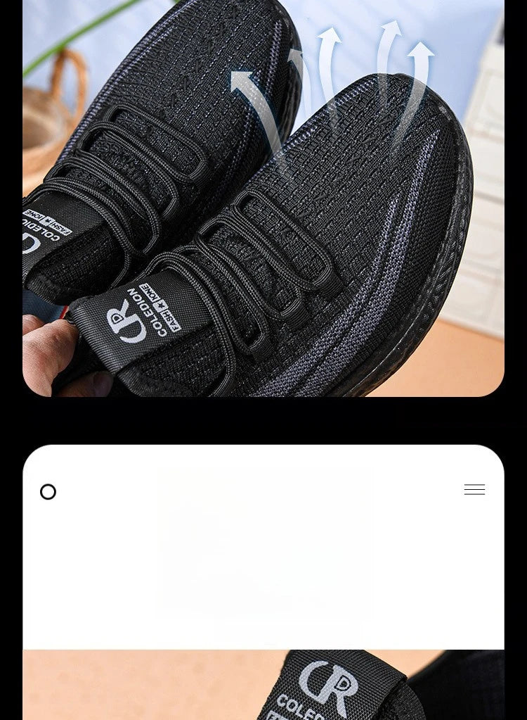 Chaussures de sport et de loisirs à semelle souple, anti-odeurs, respirantes et confortables pour hommes, idéales pour le travail, collection printemps et automne.