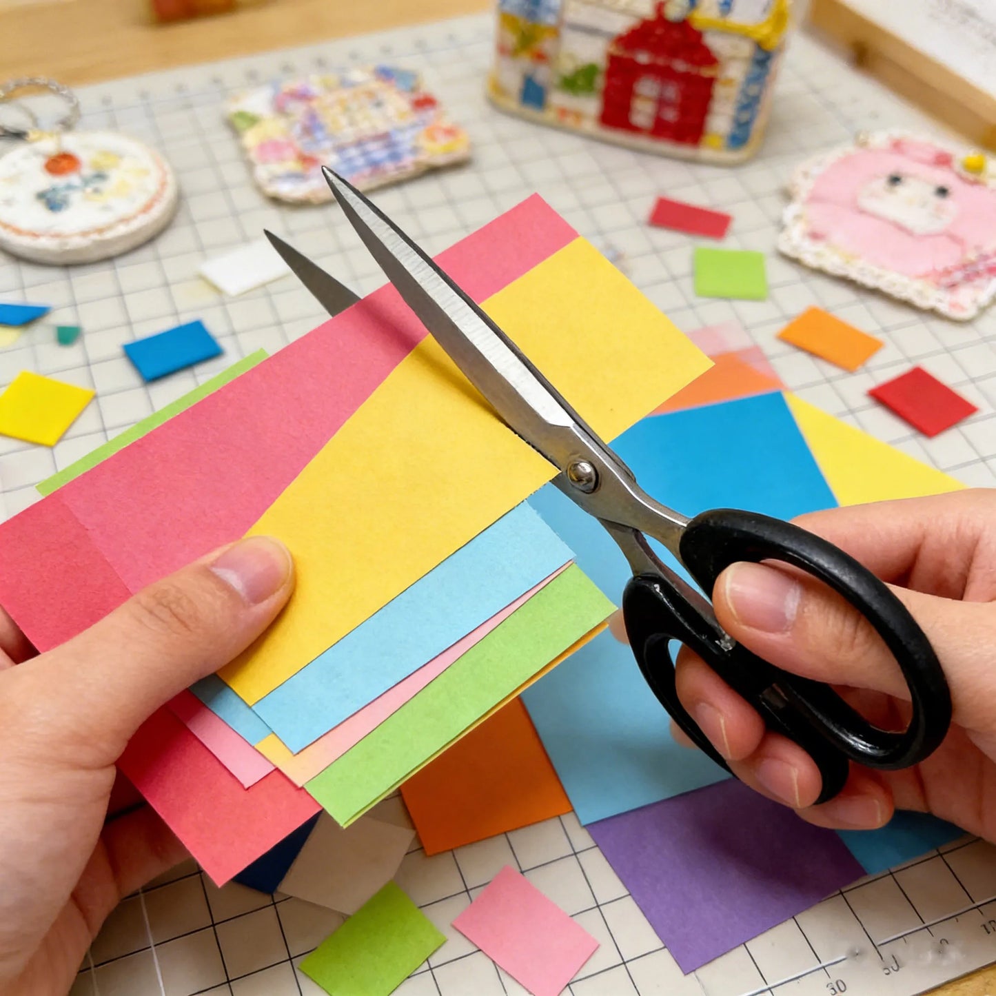 Edelstahl-Büroschere, Schwarz, für Haushalt und Papierarbeiten