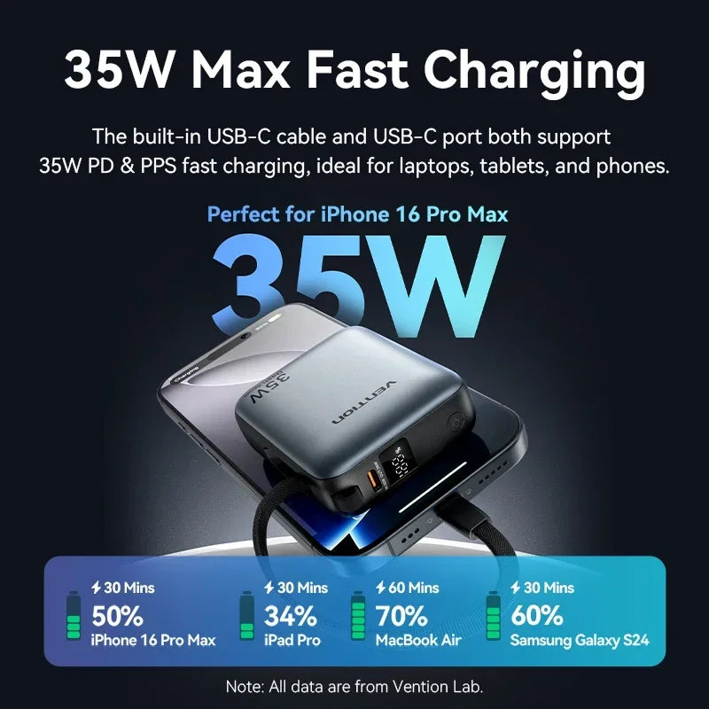 Vention CCC 10000mAh 35W Power Bank Schnelles Laden Tragbare Mini 3C PowerBank für iPhone 17 Xiaomi Externe Ersatzbatterie Ladegerät