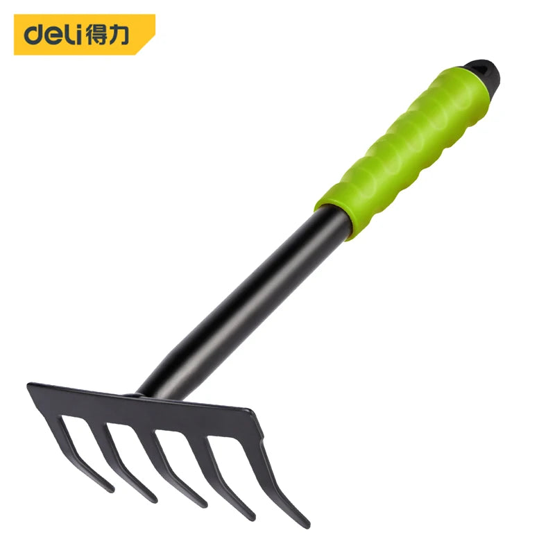 Ensembles d'outils de jardinage Deli, pelle, houe, râteau 1/3/4 pièces avec poignée revêtue de PP, outils de jardinage pour pelouse, ferme, transplantation, bonsaï