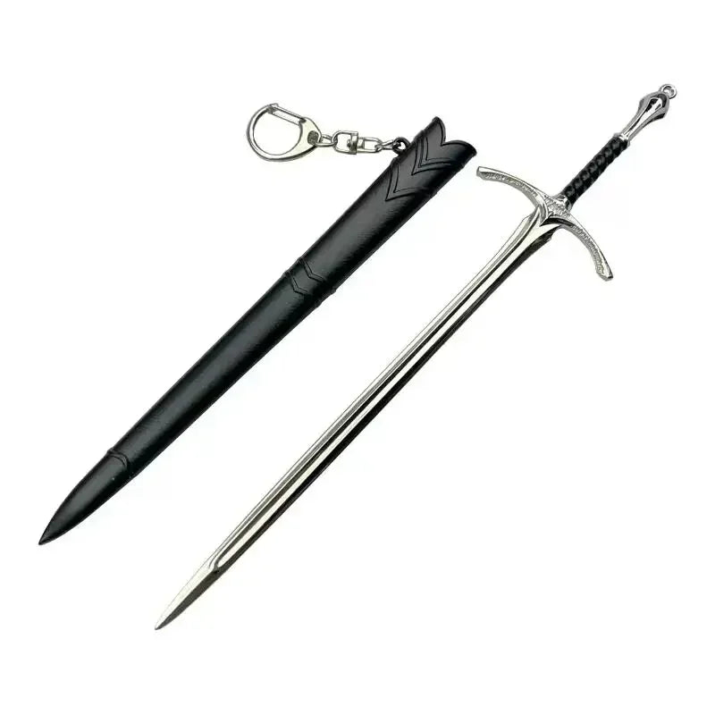 18-22cm Seigneur des Anneaux Arme Médiévale Glamdring Aragorn Narthil Épée Métal Katana Samouraï Porte-clés Ornements Cadeaux Jouet