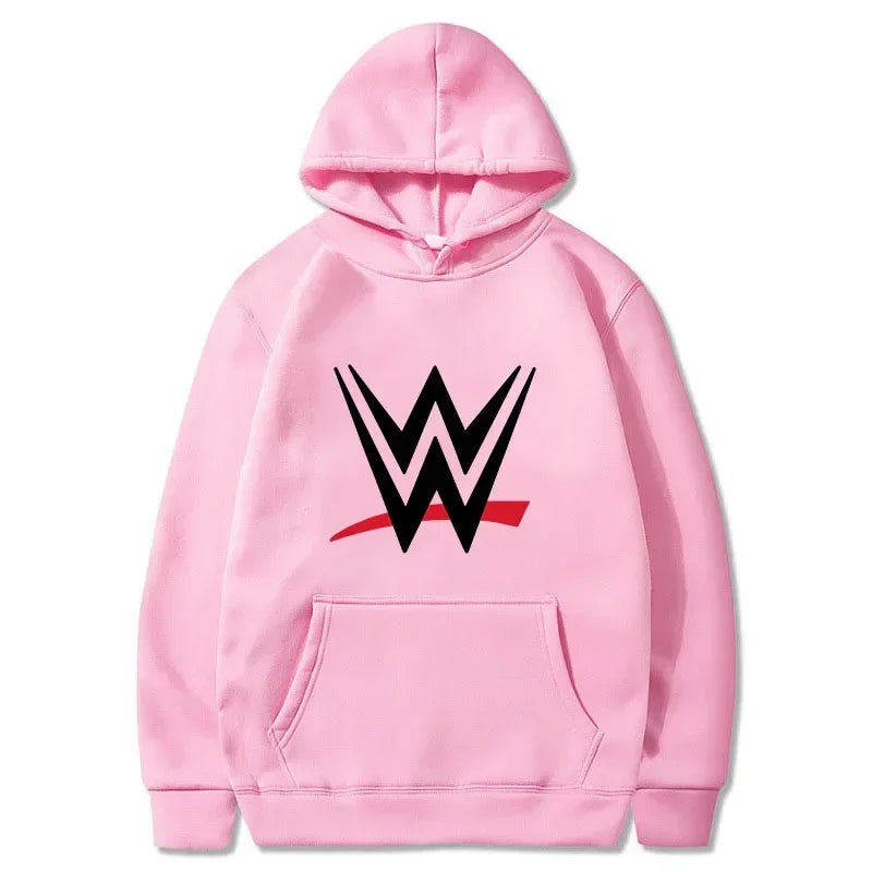 Nouveau sweat à capuche ample avec logo WWE imprimé, pulls à la mode pour hommes et femmes, sweat à capuche décontracté, sweat à capuche long pour hommes
