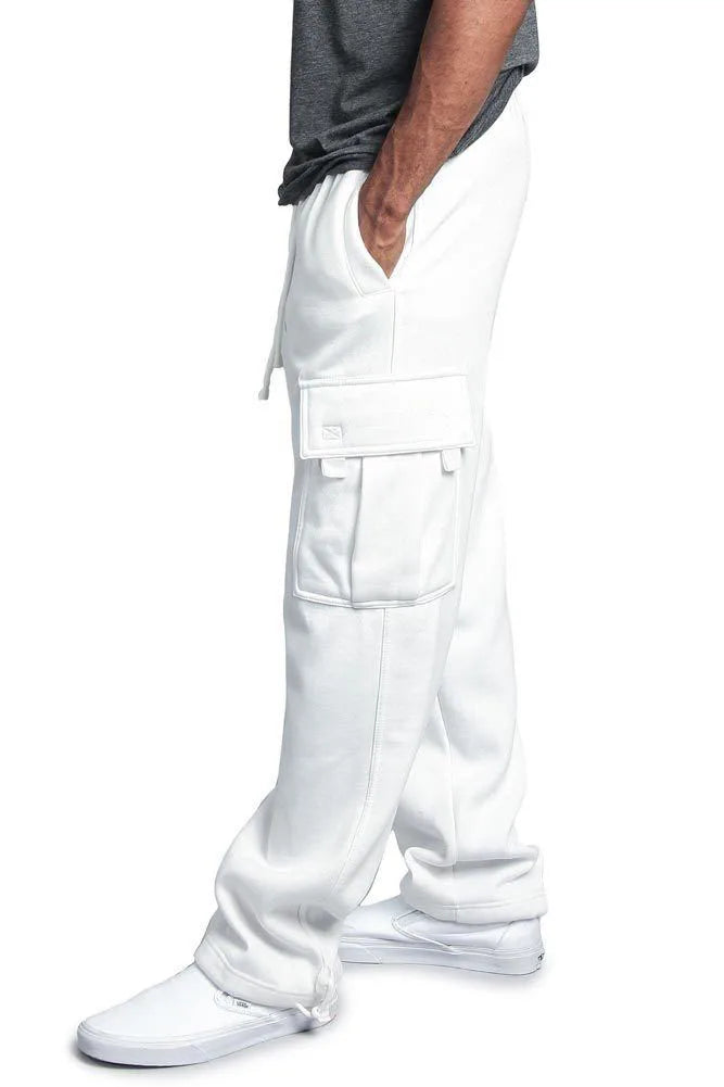Frühling und Herbst Neue Herren Sport-Freizeit-Hose Multi-Pocket Lose Unifarbene Cargo-Arbeitshose Streetwear Herrenhose