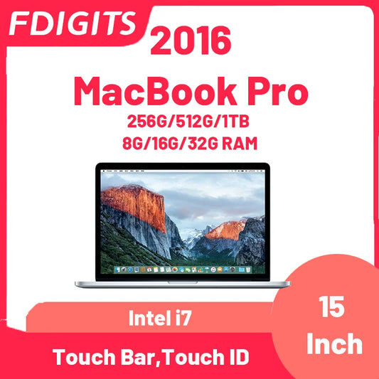 2016 MacBook Pro Pro450 Intel i7 15 Zoll Touch ID, Touch Bar, Steuertastatur 256G/512G/1TB 8G/16G/32G RAM Notebooks Laptop.