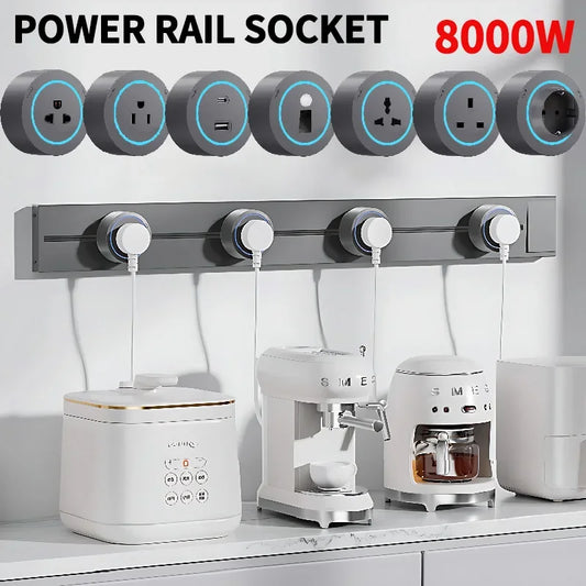 40cm 50cm Steckdosenleiste Wandsteckdosenleiste Bewegliche Steckdosen High-End Haushaltsgeräte Strom 8000W EU US UK Standard USB Typ-C Anschlüsse