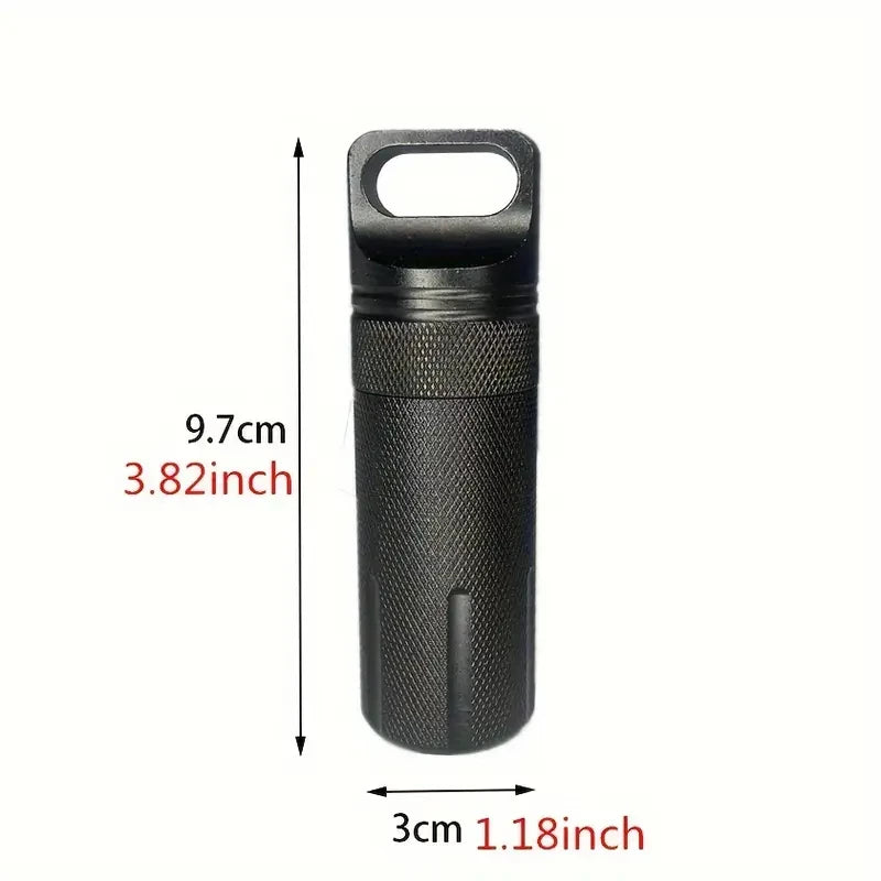 Pilulier Portable en Alliage d'Aluminium Étanche Boîte de Rangement Scellée Contenant de Voyage pour Petites Pilules Étui à Médicaments de Poche