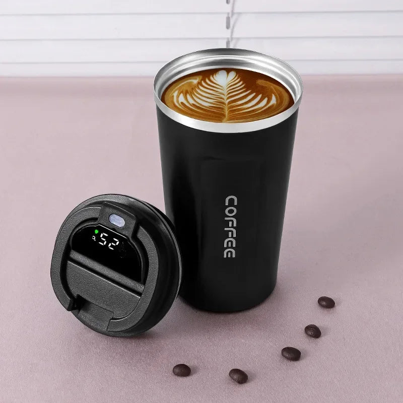 Tasse à café Thermos 380/510 ml en acier inoxydable avec affichage de la température, bouteille d'eau isolée, flasque sous vide.
