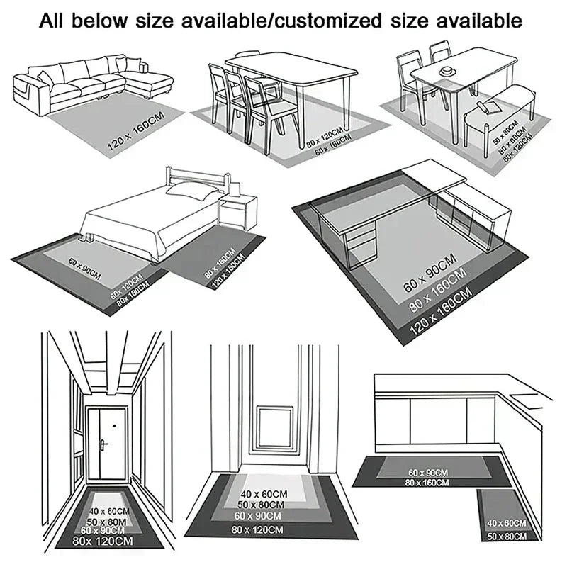 VIKAMA Wohnzimmer Schlafzimmer Fußmatten für Büro und Wohnzimmer Hellbraun und Braun Geometrische Dekorative Teppiche Heimdekoration